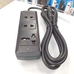 Ổ Cắm Điện 3 Lỗ 2200W Lõi Sứ Chịu Nhiệt Màu Đen 3K SOPOKA