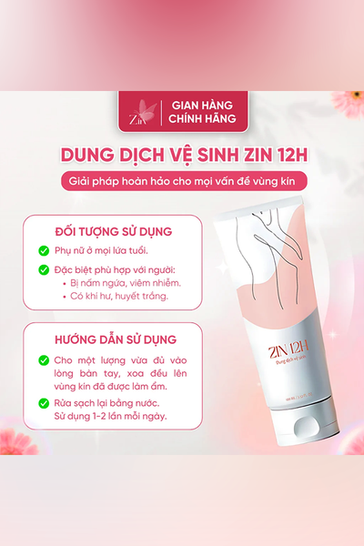DDVS Phụ Nữ Zin12h - Khử Mùi Hôi, Kháng Khuẩn An Toàn Cho Cả Mẹ Bầu