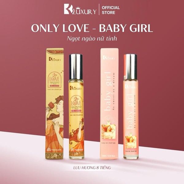 [BK] Combo 2 chai nước hoa nữ ONLY LOVE & BABY GIRL 10ml, ngọt ngào nữ tính