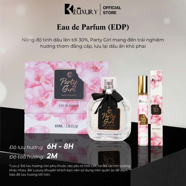 [BK] Nước Hoa Nữ PARTY GIRL edp TAM ĐẠI MỘC 100ml & 10ml - Hương Thơm Quyến Rũ Thu Hút