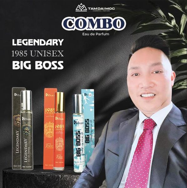 [TĐM] Combo 3 chai nước hoa nam LEGENDARY, 1985 UNISEX & BIG BOSS 10ml, nam tính mạnh mẽ, Lưu hương 8 tiếng