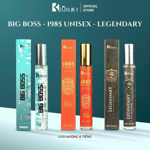 Combo 3 chai nước hoa nam LEGENDARY, 1985 UNISEX & BIG BOSS 10ml, nam tính mạnh mẽ, Lưu hương 8 tiếng