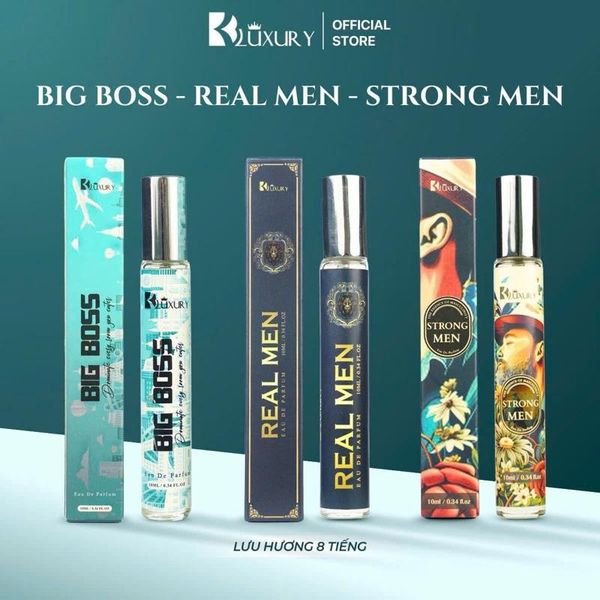 [TĐM] Combo 3 Chai Nước Hoa Nam BIG BOSS, REAL MEN & STRONG MEN 10ml, Quý Phái Lịch Lãm, Lưu Hương 8 Tiếng