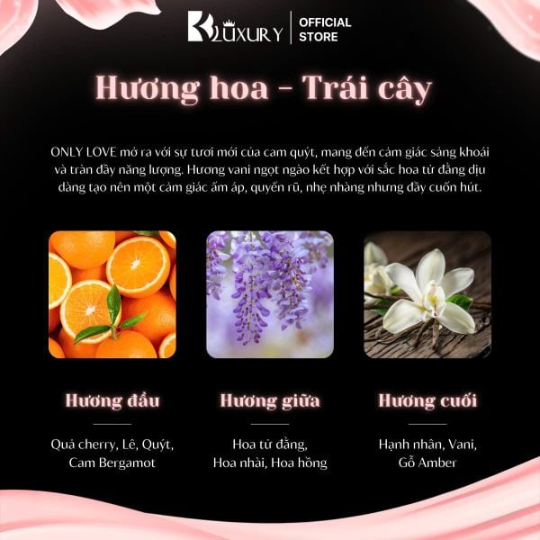 Nước Hoa Nữ ONLY LOVE edp TAM ĐẠI MỘC 10ml- Hương Thơm Tươi Mát Năng Động; Lưu Hương Suốt 8 Tiếng