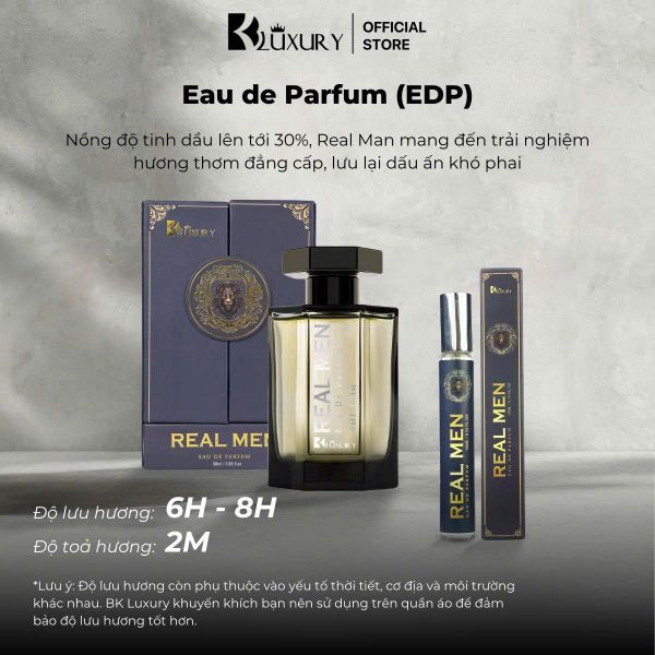 Combo 2 Chai Nước Hoa Nam REAL MEN edp TAM ĐẠI MỘC 10ml - Hương Thơm Nam Tín Tự Tin, Lưu Hương 8 Tiếng