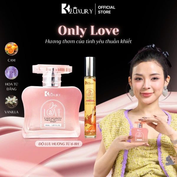 Nước Hoa Nữ ONLY LOVE edp TAM ĐẠI MỘC 10ml- Hương Thơm Tươi Mát Năng Động; Lưu Hương Suốt 8 Tiếng