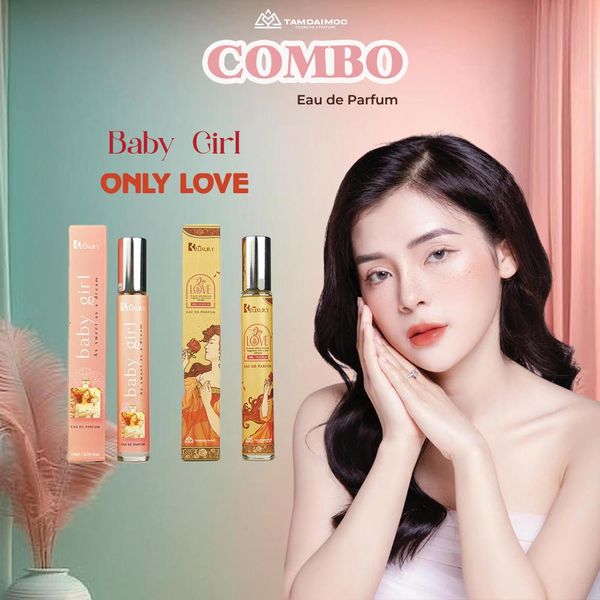 [BK] Combo 2 chai nước hoa nữ ONLY LOVE & BABY GIRL 10ml, ngọt ngào nữ tính
