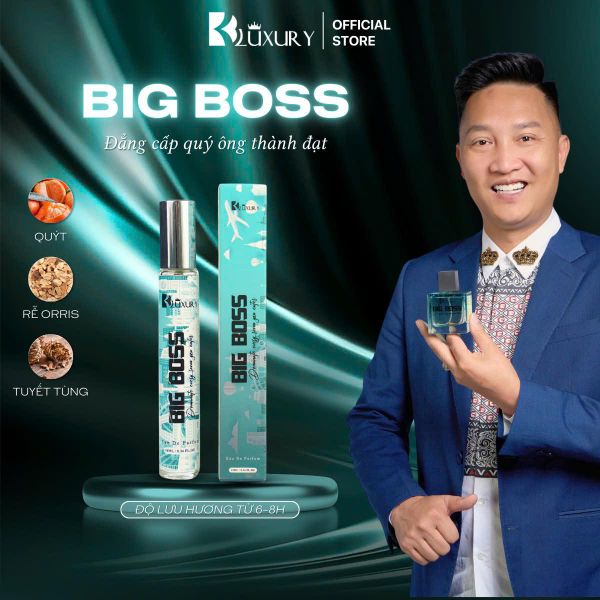 Combo 3 Chai Nước Hoa Nam BIG BOSS, REAL MEN & STRONG MEN 10ml, Quý Phái Lịch Lãm, Lưu Hương 8 Tiếng