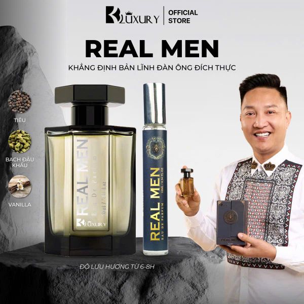 Nước Hoa Nam REAL MEN edp TAM ĐẠI MỘC 10ml - Hương Thơm Nam Tín Tự Tin, Lưu Hương 8 Tiếng
