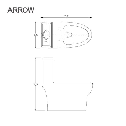 Bồn cầu một khối Arrow AB1116UEM/PG015-ZPA