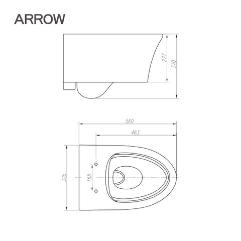 Bồn cầu treo tường Arrow AHB2106H/PG015-ZPA