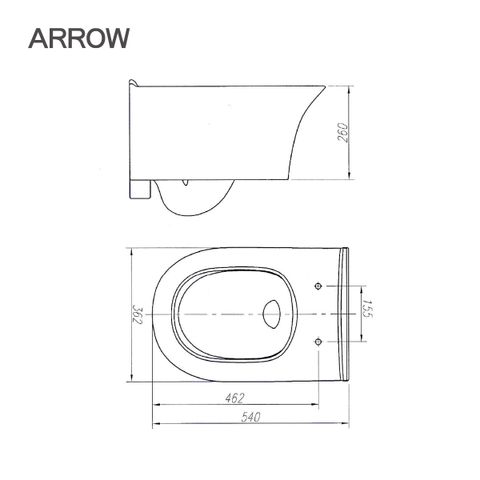 Bồn cầu treo tường Arrow AHB2157/PG017-ZPA