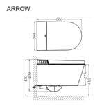 Bồn cầu thông minh treo tường Arrow AKH1051H/AKB1051