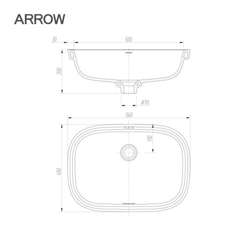 Chậu rửa lavabo âm bàn Arrow AP41008C