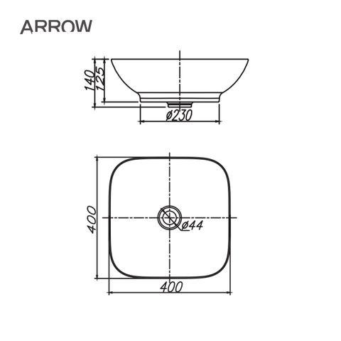 Chậu rửa lavabo đặt bàn Arrow AHP41026B