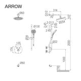 Vòi sen âm tường nóng lạnh Arrow ARQ12H852AU1MB-1