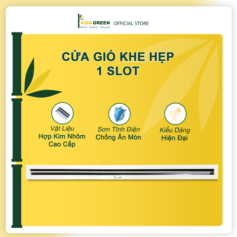 ASIA GREEN - Cửa Gió Nan 1 Slot, Điều Chỉnh Lưu Lượng Gió, Sơn Tĩnh Điện, Cửa Cấp/Hồi (Bao gồm VAT)