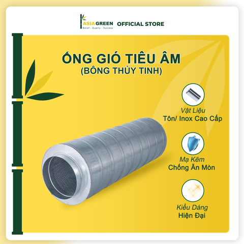 ASIA GREEN - Phụ Kiện Tiêu Âm Tròn Bông Thủy Tinh, Giảm Tiếng Ồn, Mạ Kẽm Chống Ăn Mòn (Giá bao gồm VAT)