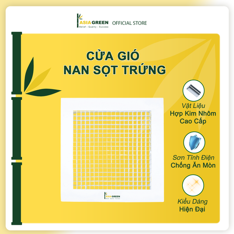ASIA GREEN - Cửa Gió Sọt Trứng, Cố Định và Tháo Lắp, Cửa Cấp/ Hồi, Sơn Tĩnh Điện Chống Ăn Mòn (Bao gồm VAT)