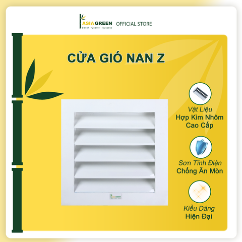Cửa Gió Nan Z, Chống Nước Mưa, Ngăn Chặn Côn Trùng, Sơn Tĩnh Điện Chống Ăn Mòn, Chính Hãng Asia Green ( Giá bao gồm VAT)
