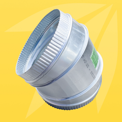 ASIA GREEN - Co Tròn 45°, Chuyển Hướng Gió, Tôn/inox Mạ Kẽm, Chống Ăn Mòn, Độ Dày 0.58mm (Giá bao gồm VAT)