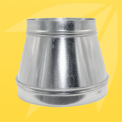 ASIA GREEN - Côn Giảm Ống Gió Tròn, Chuyển Hướng Gió, Tôn Mạ Kẽm, Chống Ăn Mòn, Độ Dày 0.58mm (Giá bao gồm VAT)