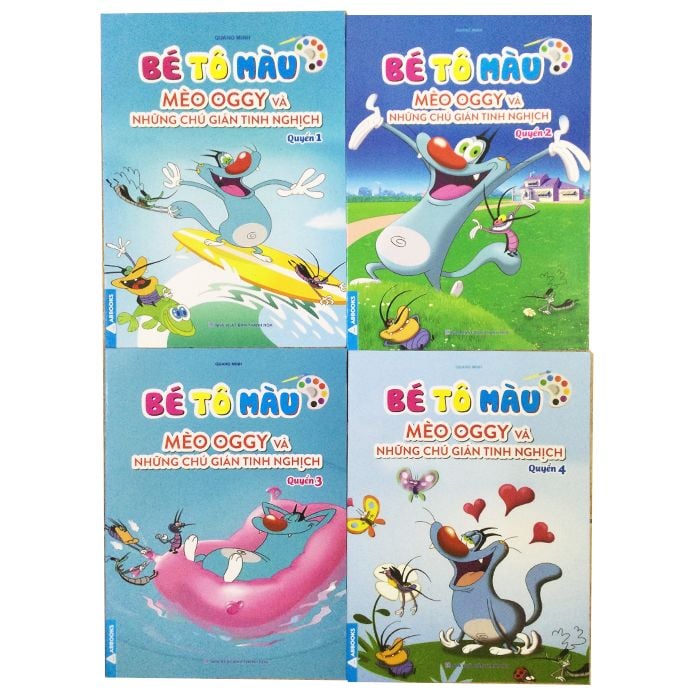  Sách - Combo Bé Tô Màu Mèo Oggy và Những Chú Gián Tinh Nghịch ( 4 Tập) 