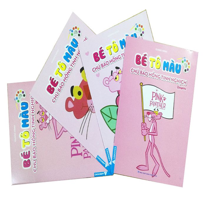 Sách - Combo Bé Tô Màu Chú Báo Hồng Tinh Nghịch ( 4 Tập) 