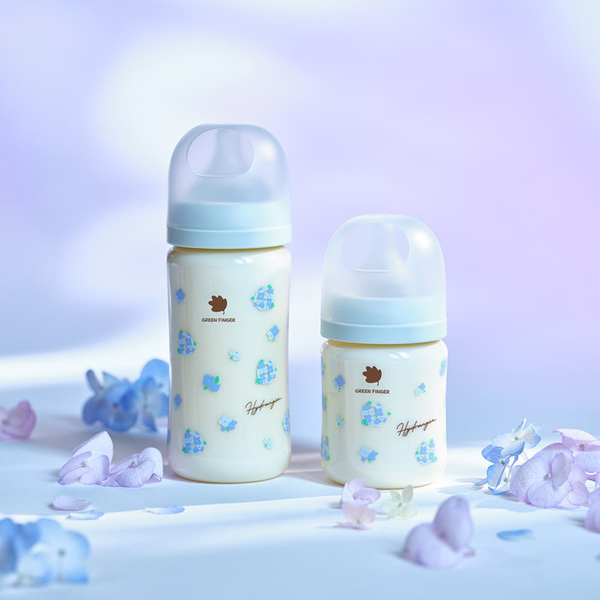 Bình sữa Green Finger BebeGrow 160ml nhựa PPSU Họa Tiết Hoa Cẩm Tú Cầu - Không Kèm Núm