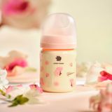 Bình Sữa Bebe Grow Green Finger 280ml Hibiscus Nhựa PPSU Cao Cấp - Kèm Núm Size M