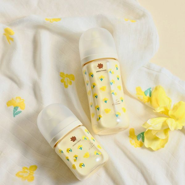 Bình Sữa Bebe Grow Green Finger 160ml Iris Koreana Nhựa PPSU Cao Cấp - Kèm Núm Size S