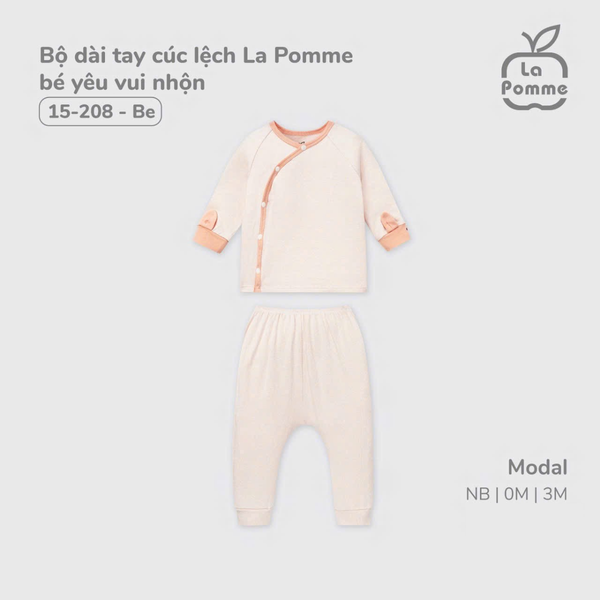 Bộ Dài Tay Cúc Lệch La Pomme Vui Nhộn Cho Bé Sơ Sinh