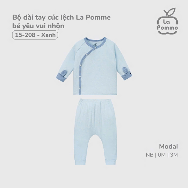 Bộ Dài Tay Cúc Lệch La Pomme Vui Nhộn Cho Bé Sơ Sinh