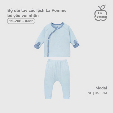 Bộ Dài Tay Cúc Lệch La Pomme Vui Nhộn Cho Bé Sơ Sinh