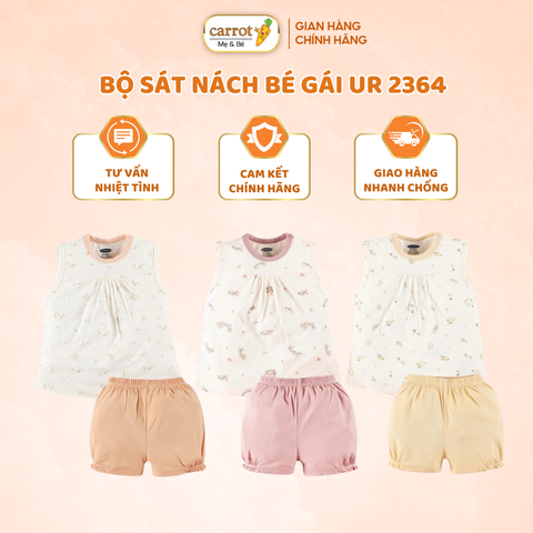 Bộ Sát Nách Bé Gái Ualarogo UR2364 Chất Liệu Petit Mềm Mại An Toàn Cho Bé
