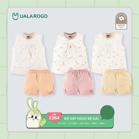 Bộ Sát Nách Bé Gái Ualarogo UR2364 Chất Liệu Petit Mềm Mại An Toàn Cho Bé