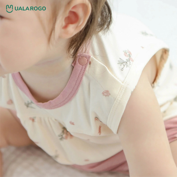 Bộ Sát Nách Bé Gái Ualarogo UR2364 Chất Liệu Petit Mềm Mại An Toàn Cho Bé