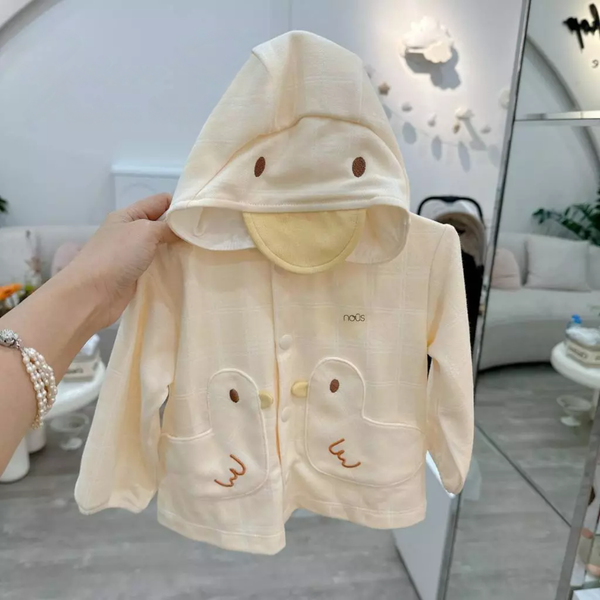Áo Khoác Nous Baby Mũ Mỏ Vịt Vàng Nhạt Bé Trai, Bé Gái Từ 6 Tháng Đến 3 Tuổi