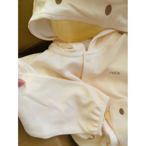 Áo Khoác Nous Baby Mũ Mỏ Vịt Vàng Nhạt Bé Trai, Bé Gái Từ 6 Tháng Đến 3 Tuổi