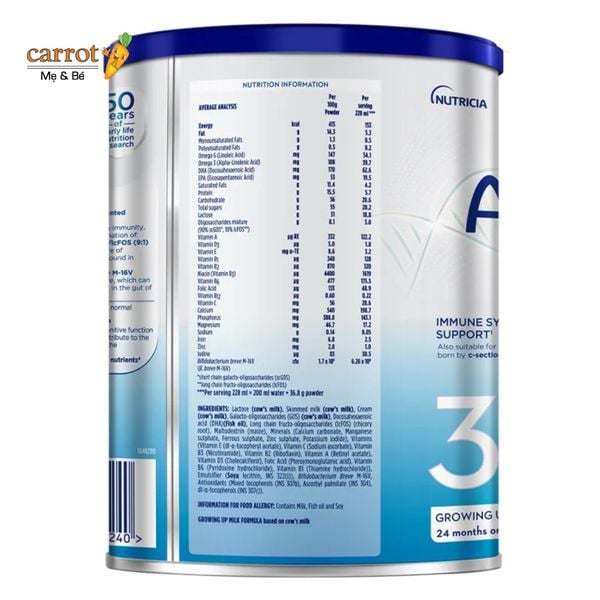 Sữa Aptamil Profutura Cesarbiotik Số 3 New Zealand Cho Trẻ Từ 2 Tuổi
