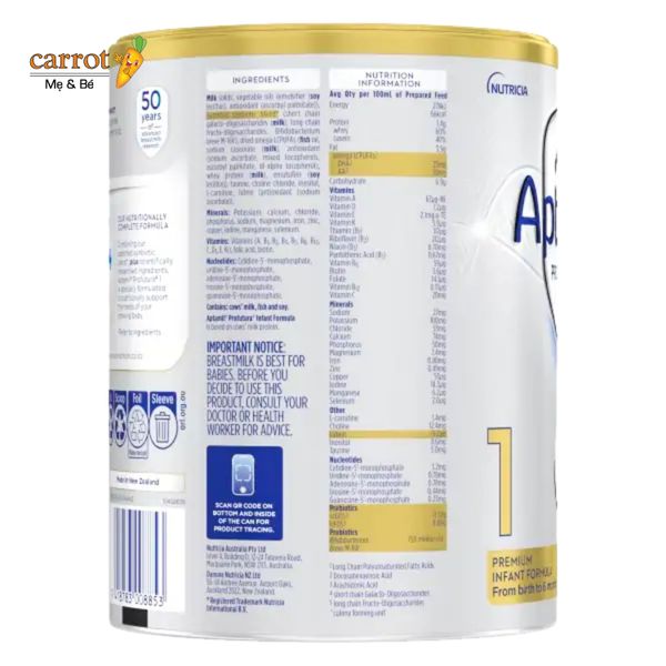 Sữa Aptamil Úc Profutura số 1 cho trẻ 0-6 tháng tuổi