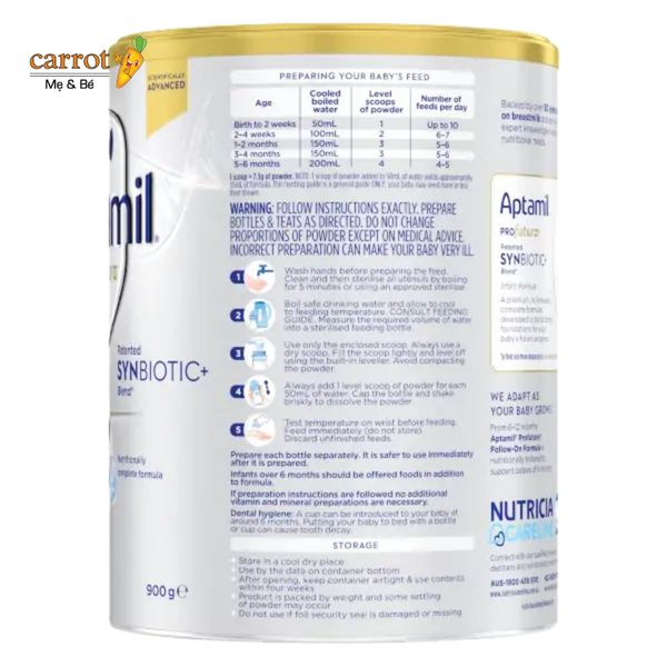 Sữa Aptamil Úc Profutura số 1 cho trẻ 0-6 tháng tuổi