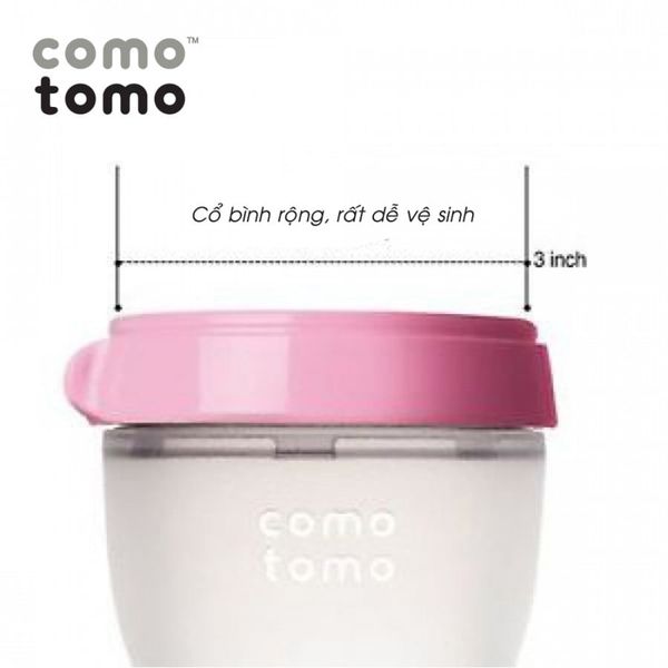 Bình Sữa Comotomo 250ml Màu Hồng