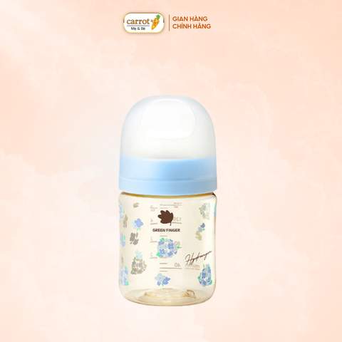 Bình sữa Green Finger BebeGrow 160ml nhựa PPSU Họa Tiết Hoa Cẩm Tú Cầu - Không Kèm Núm