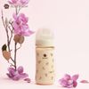 Bình sữa Green Finger BebeGrow 280ml nhựa PPSU  Họa tiết hoa tím - Kèm Núm Size M