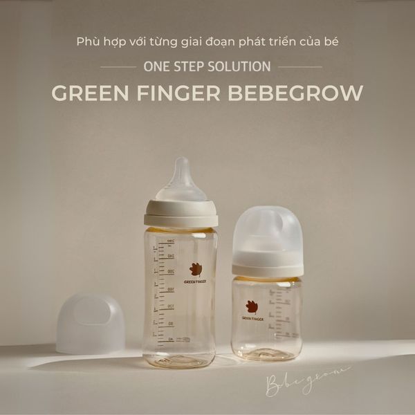Bình sữa Green Finger BebeGrow 160ml nhựa PPSU