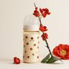 Bình sữa Green Finger BebeGrow PPSU 280ml Họa Tiết Hoa Đỏ Kèm Núm Size M