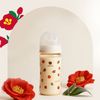 Bình sữa Green Finger BebeGrow PPSU 280ml Họa Tiết Hoa Đỏ Kèm Núm Size M