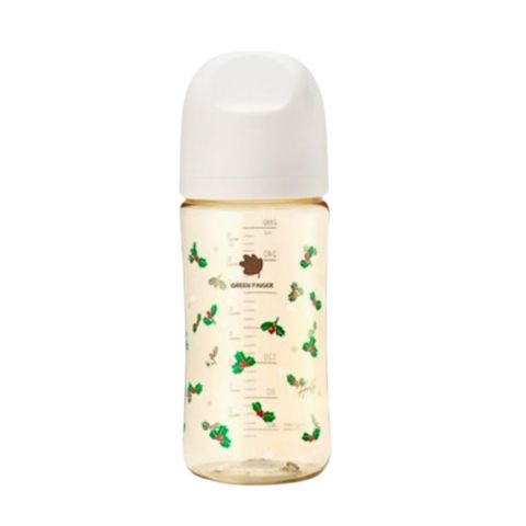 Bình Sữa Bebe Grow Green Finger 280ml Holly Nhựa PPSU Cao Cấp - Kèm Núm Size M
