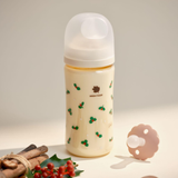 Bình Sữa Bebe Grow Green Finger 280ml Holly Nhựa PPSU Cao Cấp - Kèm Núm Size M